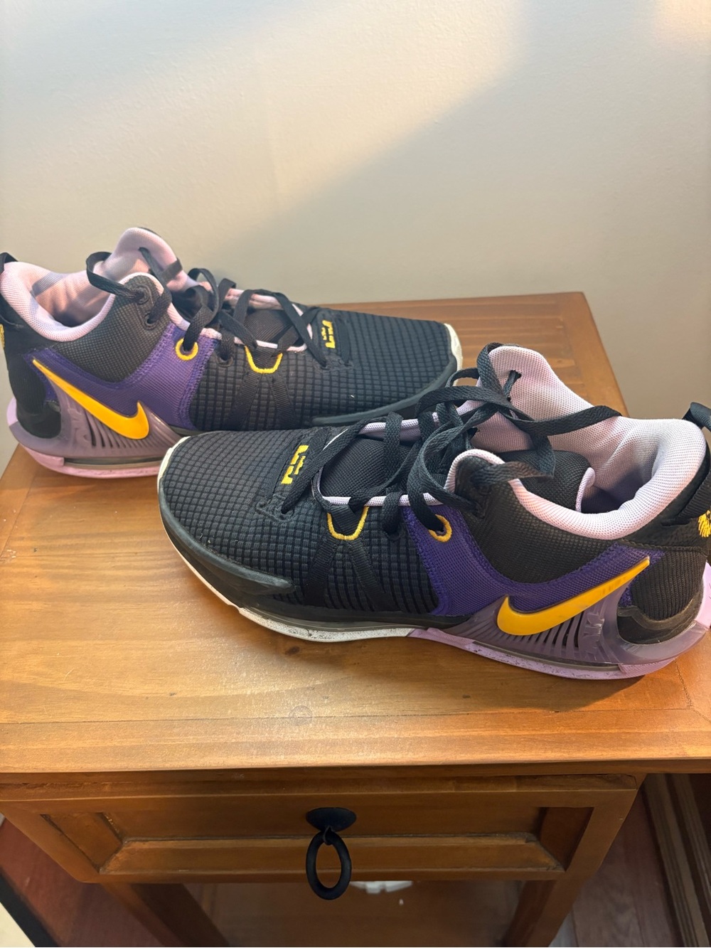 Nike LeBron Black Purple Yellow Training Sneakers